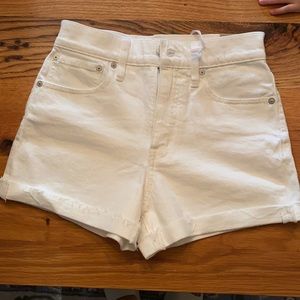 NWT Madewell High Rise White Denim Cutoff Shorts
